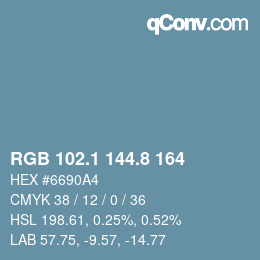 Color code: RGB 102.1 144.8 164 | qconv.com