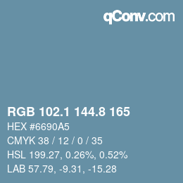 Farbcode: RGB 102.1 144.8 165 | qconv.com