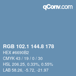 Color code: RGB 102.1 144.8 178 | qconv.com