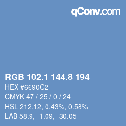 Color code: RGB 102.1 144.8 194 | qconv.com