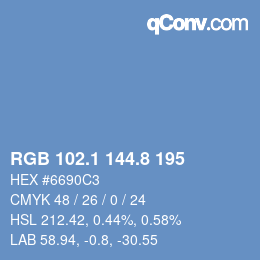 Color code: RGB 102.1 144.8 195 | qconv.com