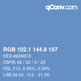 Color code: RGB 102.1 144.8 197 | qconv.com