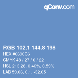 Farbcode: RGB 102.1 144.8 198 | qconv.com