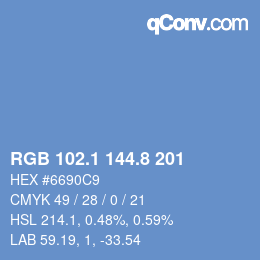 Color code: RGB 102.1 144.8 201 | qconv.com