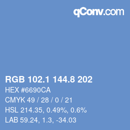 Color code: RGB 102.1 144.8 202 | qconv.com