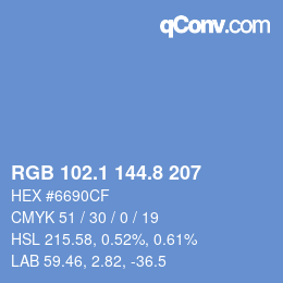 Color code: RGB 102.1 144.8 207 | qconv.com