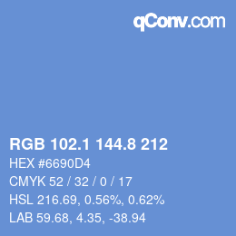 Color code: RGB 102.1 144.8 212 | qconv.com