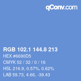 Color code: RGB 102.1 144.8 213 | qconv.com
