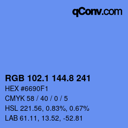 Color code: RGB 102.1 144.8 241 | qconv.com