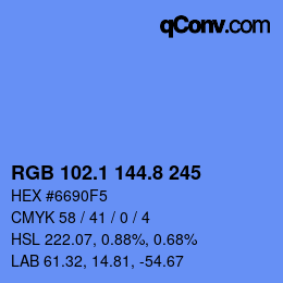 Color code: RGB 102.1 144.8 245 | qconv.com