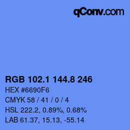 Color code: RGB 102.1 144.8 246 | qconv.com
