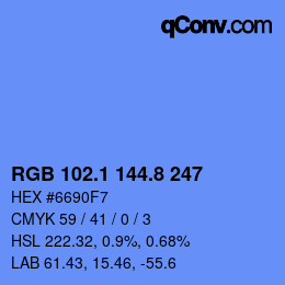 Color code: RGB 102.1 144.8 247 | qconv.com
