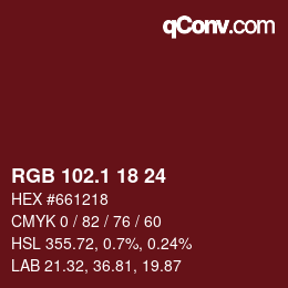 Color code: RGB 102.1 18 24 | qconv.com