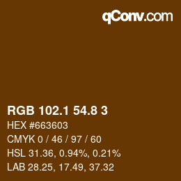Color code: RGB 102.1 54.8 3 | qconv.com