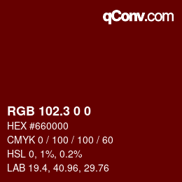 カラーコード: RGB 102.3 0 0 | qconv.com