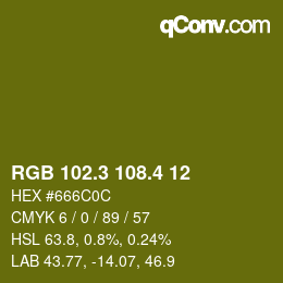 カラーコード: RGB 102.3 108.4 12 | qconv.com