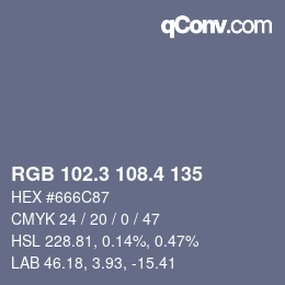 カラーコード: RGB 102.3 108.4 135 | qconv.com
