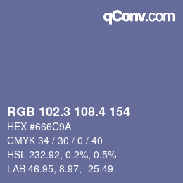 カラーコード: RGB 102.3 108.4 154 | qconv.com