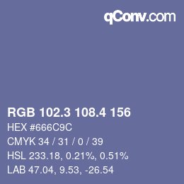 カラーコード: RGB 102.3 108.4 156 | qconv.com