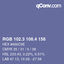 カラーコード: RGB 102.3 108.4 158 | qconv.com