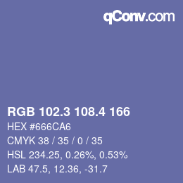 カラーコード: RGB 102.3 108.4 166 | qconv.com