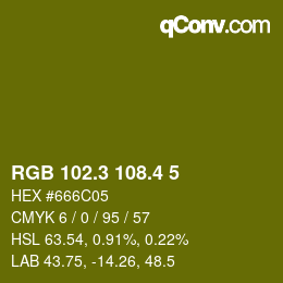 カラーコード: RGB 102.3 108.4 5 | qconv.com