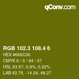 カラーコード: RGB 102.3 108.4 6 | qconv.com