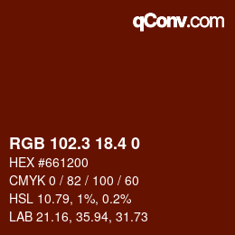カラーコード: RGB 102.3 18.4 0 | qconv.com