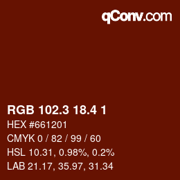 カラーコード: RGB 102.3 18.4 1 | qconv.com
