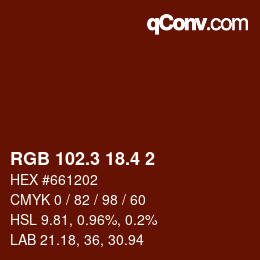 カラーコード: RGB 102.3 18.4 2 | qconv.com