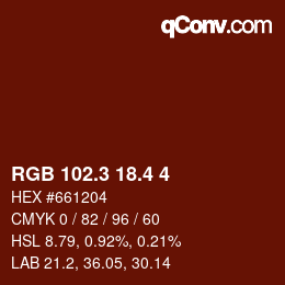 カラーコード: RGB 102.3 18.4 4 | qconv.com