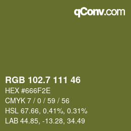 カラーコード: RGB 102.7 111 46 | qconv.com