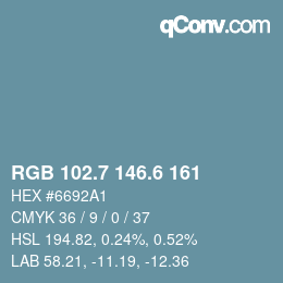 カラーコード: RGB 102.7 146.6 161 | qconv.com