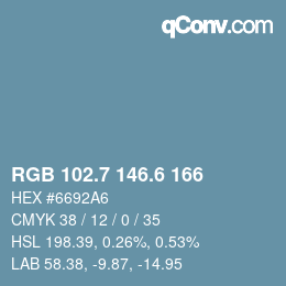 カラーコード: RGB 102.7 146.6 166 | qconv.com