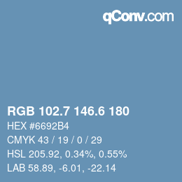 カラーコード: RGB 102.7 146.6 180 | qconv.com