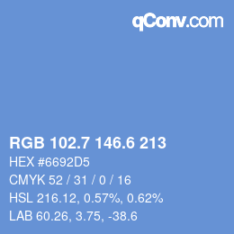 カラーコード: RGB 102.7 146.6 213 | qconv.com