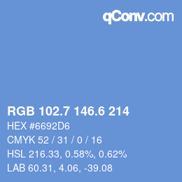 カラーコード: RGB 102.7 146.6 214 | qconv.com