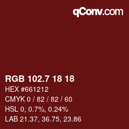 カラーコード: RGB 102.7 18 18 | qconv.com