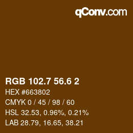カラーコード: RGB 102.7 56.6 2 | qconv.com