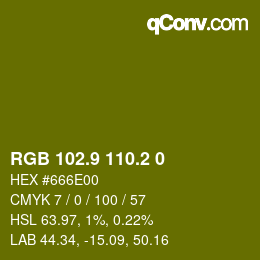 カラーコード: RGB 102.9 110.2 0 | qconv.com