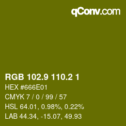 カラーコード: RGB 102.9 110.2 1 | qconv.com
