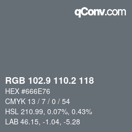 Color code: RGB 102.9 110.2 118 | qconv.com