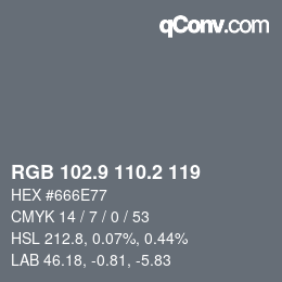 Color code: RGB 102.9 110.2 119 | qconv.com
