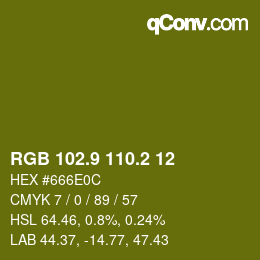 カラーコード: RGB 102.9 110.2 12 | qconv.com