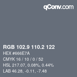 Color code: RGB 102.9 110.2 122 | qconv.com