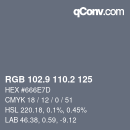 Color code: RGB 102.9 110.2 125 | qconv.com
