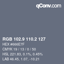 Color code: RGB 102.9 110.2 127 | qconv.com