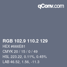 Code couleur: RGB 102.9 110.2 129 | qconv.com