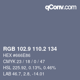 Color code: RGB 102.9 110.2 134 | qconv.com