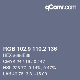 Color code: RGB 102.9 110.2 136 | qconv.com